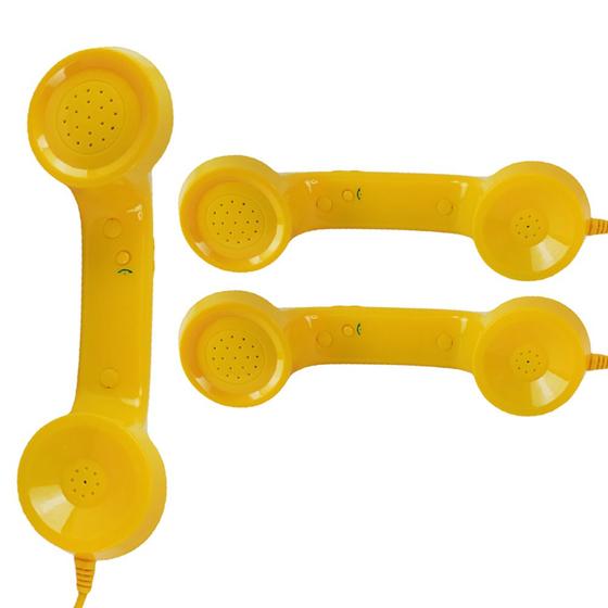 Imagem de Monofone Microfone P2 Audio Celular Chamadas Ligaçao Kit 3 Und Smartphone Telefone Portatil Tablet Pc Vintage Amarelo Retro Moderno