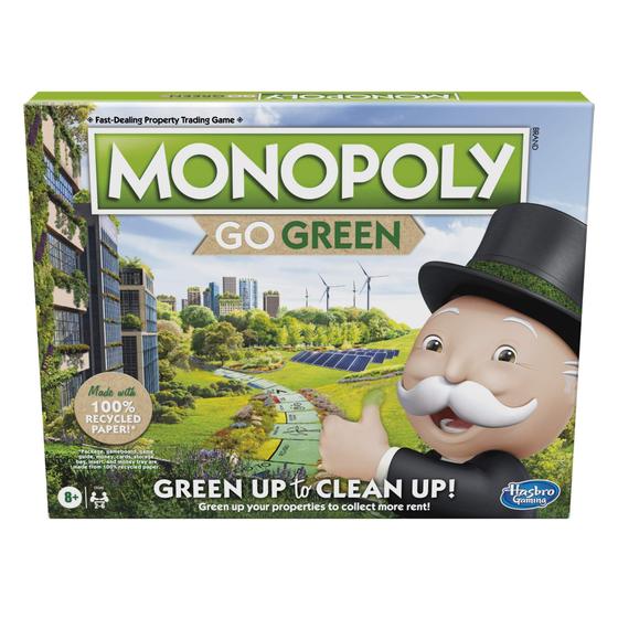 Imagem de Monopólio Go Green: Jogo de Tabuleiro Familiar com Peças Recicladas (8+)