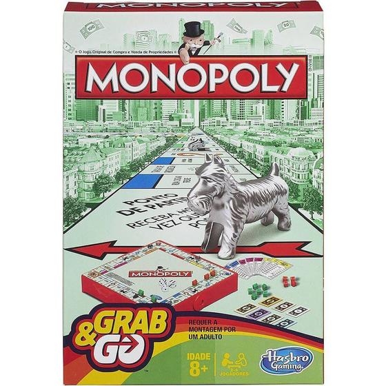 Imagem de Monopoly Grab & Go O Jogo Original de Compra e Venda de Propriedades em Português Hasbro B1002