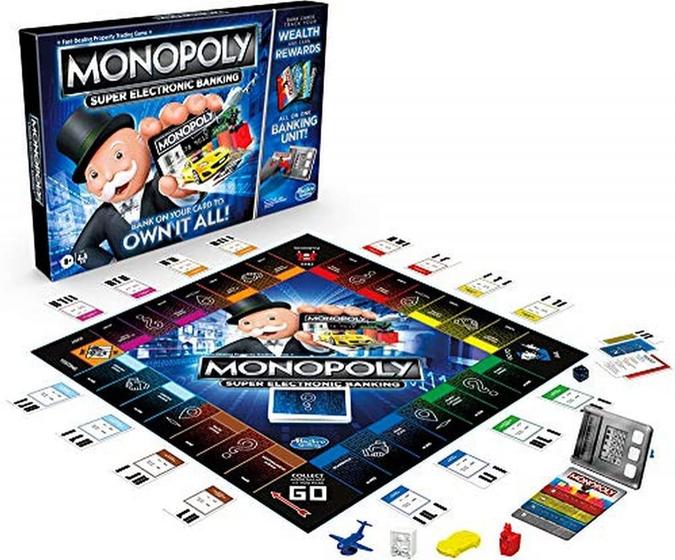 Imagem de Monopoly Super Electronic Banking Board Game, Unidade Bancária Eletrônica, Escolha suas Recompensas, Tecnologia de Toque de Jogo Sem Dinheiro, para maiores de 8 anos