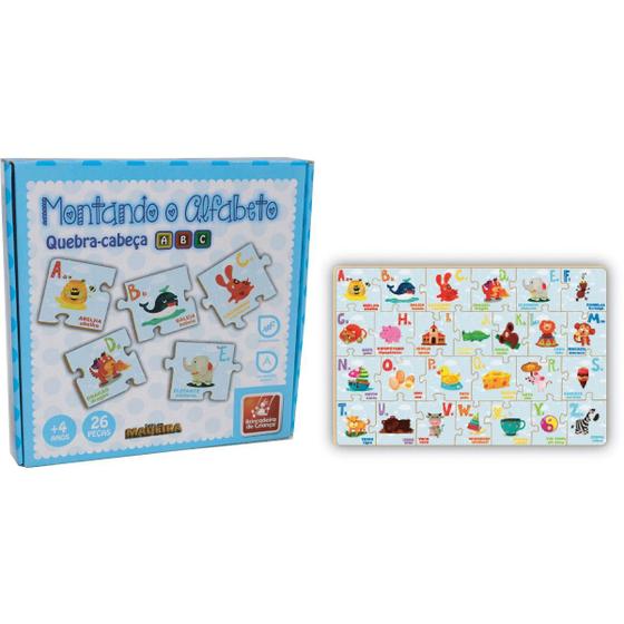 Imagem de Montando o Alfabeto - Quebra Cabeça em Madeira - Educativo