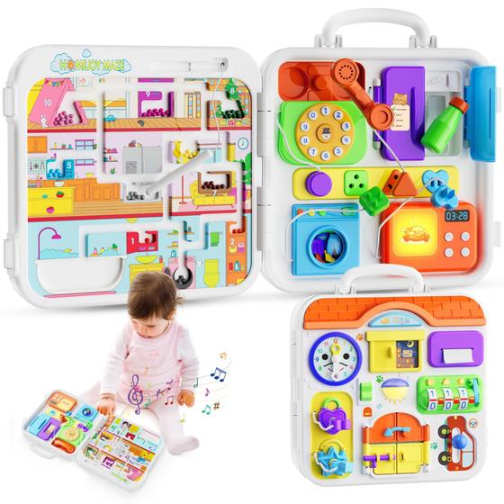 Imagem de Montessori Busy Board INNOSKY por 1-3 anos com 15 atividades