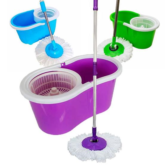 Mop Balde Esfregão De Microfibra - Cores Variadas Menor preço em Mop Balde Esfregão De Microfibra - Cores Variadas