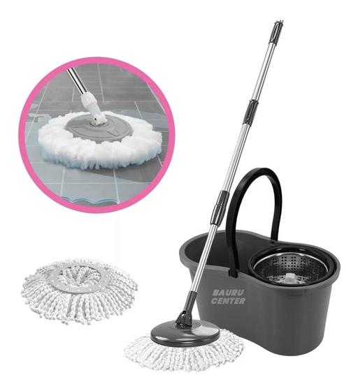 Mop Balde Esfregão Mop 2 Refis Cesto Inox - em casa tem Menor preço em Mop Balde Esfregão Mop 2 Refis Cesto Inox - em casa tem
