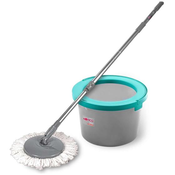 Imagem de Mop Balde Giratório Easy Lava E Seca Esfregão Limpeza 12 Litros Noviça Bettanin