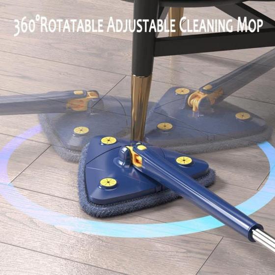 Mop Esfregão Com 2 Refil Triangular Giratório 360 Ajustável limpeza Menor preço em Mop Esfregão Com 2 Refil Triangular Giratório 360 Ajustável limpeza