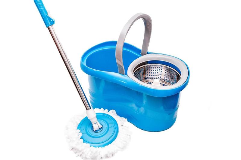Mop Esfregão Limpeza Giratório Inox Rodinha Com 2 Refil 16 Litros - Holy 3 Imagem de Mop Esfregão Limpeza Giratório Inox Rodinha Com 2 Refil 16 Litros