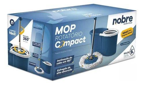 Imagem de Mop FIT Giratório Compact 360º, Limpeza Fácil Balde Centrifugador 9 Litros, Nobre