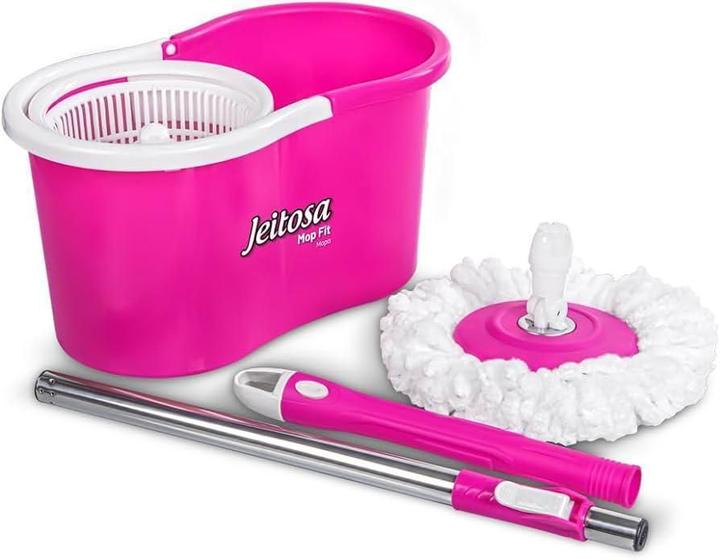 Imagem de Mop Fit Rosa Com Cabo E Balde 8L Jeitosa Bettanin