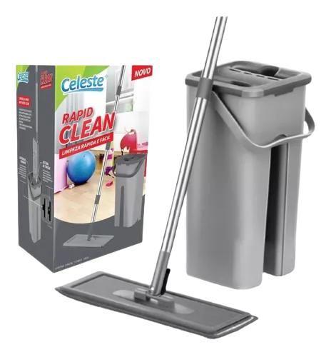 Imagem de Mop Flat 1 Refil com Balde Rodo Mágico Lava e Seca Rapid Clean