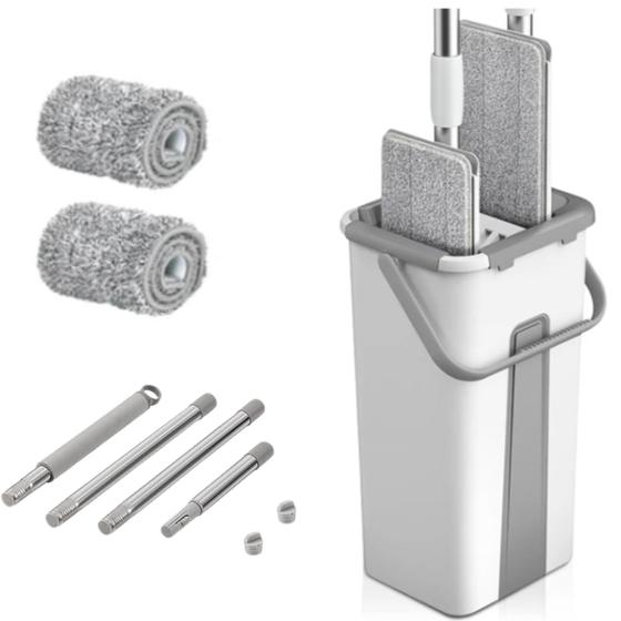 Imagem de Mop Flat Lava e Seca com Balde 6L e Refil Extra de Microfibra