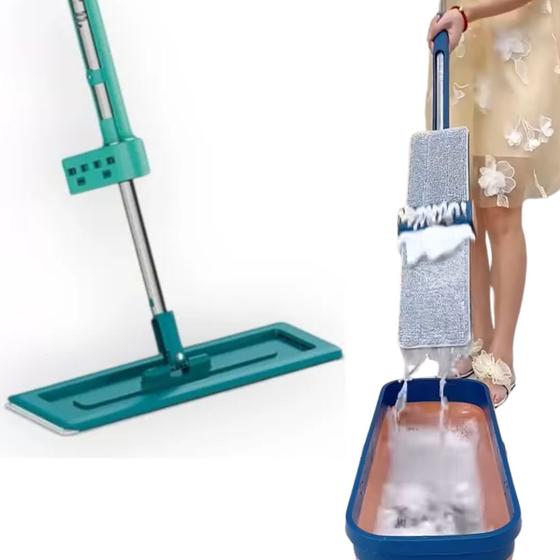 Imagem de Mop Flat Microfibra 2/1 Lava Seca Flashlimp Sem Usar As Mãos
