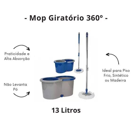 Imagem de Mop Giratório 360 13 Litros Com Balde
