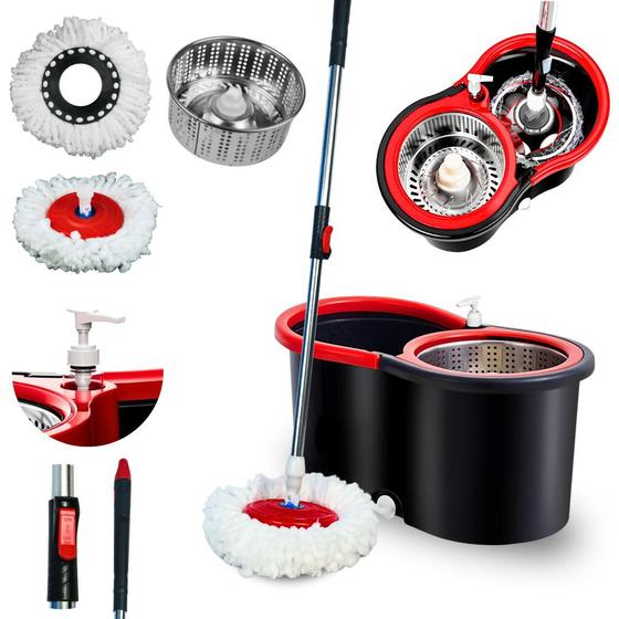 Mop Giratorio Com Cesto Em Inox Preto - Nybc Menor preço em Mop Giratorio Com Cesto Em Inox Preto - Nybc