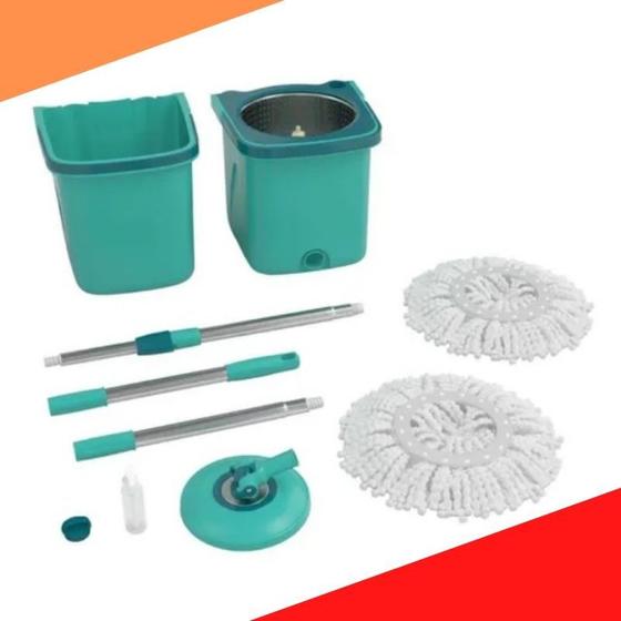 Mop Giratório duas Águas Limpa e Suja Balde Empilhável e Dreno mop7824 Flash Limp Menor preço em Mop Giratório duas Águas Limpa e Suja Balde Empilhável e Dreno mop7824 Flash Limp