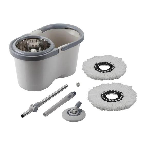 Mop Giratorio Electrolux 360 Balde Inox 6,5l + Refil Extra Menor preço em Mop Giratorio Electrolux 360 Balde Inox 6,5l + Refil Extra