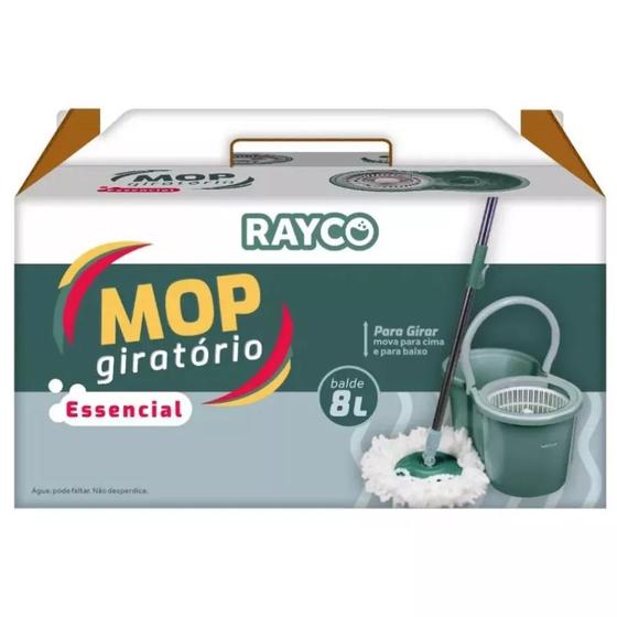 Imagem de Mop Giratório Essencial Esfregão Cesto Plástico 8 Litros Rayco 