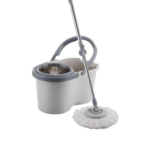 Imagem de Mop Giratório Menalux com Cesto Inox e Refil Extra de Microfibra Electrolux