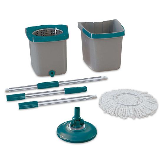 Mop Giratório Para Duas Águas Limpa E Suja Menor preço em Mop Giratório Para Duas Águas Limpa E Suja