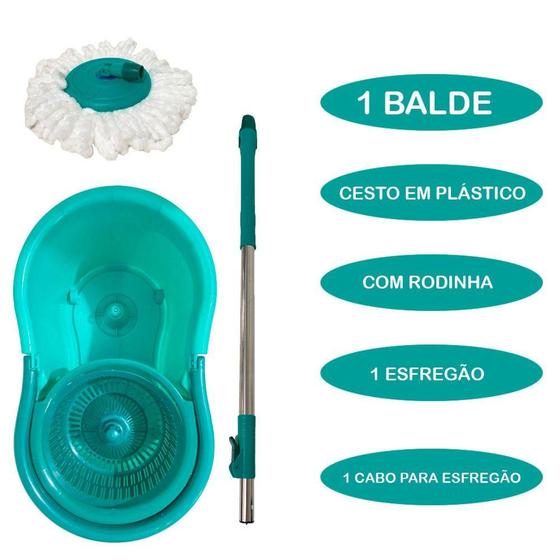 Imagem de Mop Giratório Quality House Qh-308 Balde Cabo Telescópico