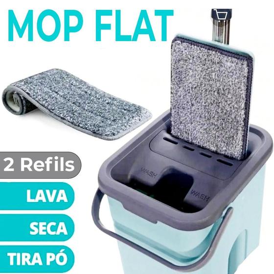 Imagem de mop giratório rodo esfregão flat limpeza chão cozinha área sala comércio limpa tudo