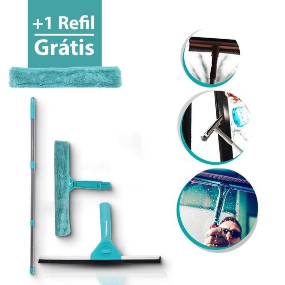 Imagem de Mop Limpa vidro Multiuso Cabo extensível Janelas 2 refil - 123Útil