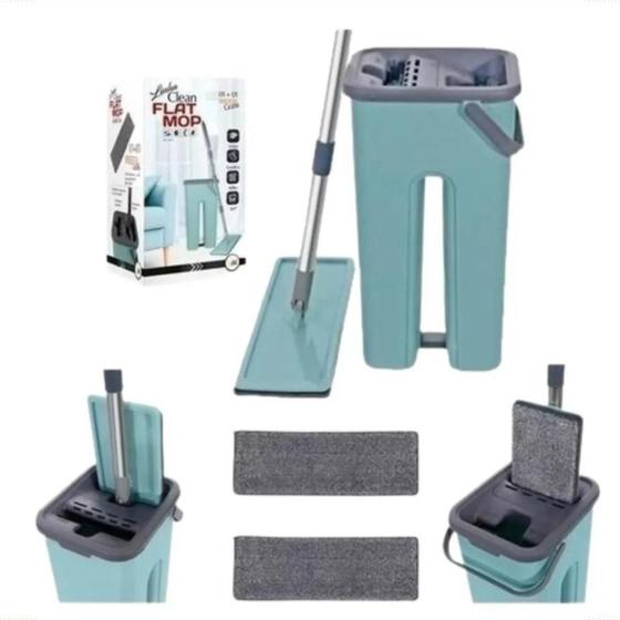 Mop Limpeza Lava E Seca Flat Multiuso Rodo E Balde 1 Refil Menor preço em Mop Limpeza Lava E Seca Flat Multiuso Rodo E Balde 1 Refil
