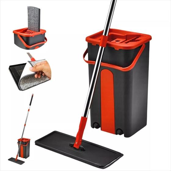 Imagem de Mop Limpeza Rodo Mágico Giratório Esfregão Balde Flat Flash