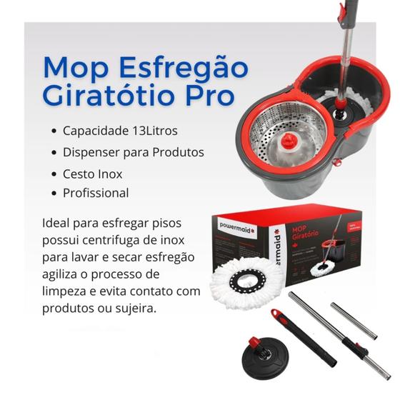 Imagem de Mop Profissional 13 Litros com Cesto de Inox Reforçado