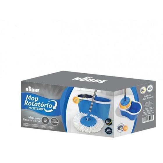 Imagem de Mop Rotatório/Giratório 13L Nobre com Cesto de Inox e 2 refil