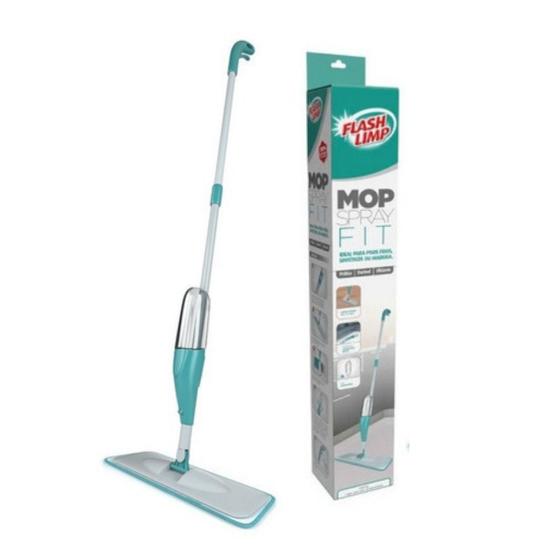 Mop Spray com Reservatório Rodo Esfregão Cabo de Inox Flash Limp Menor preço em Mop Spray com Reservatório Rodo Esfregão Cabo de Inox Flash Limp