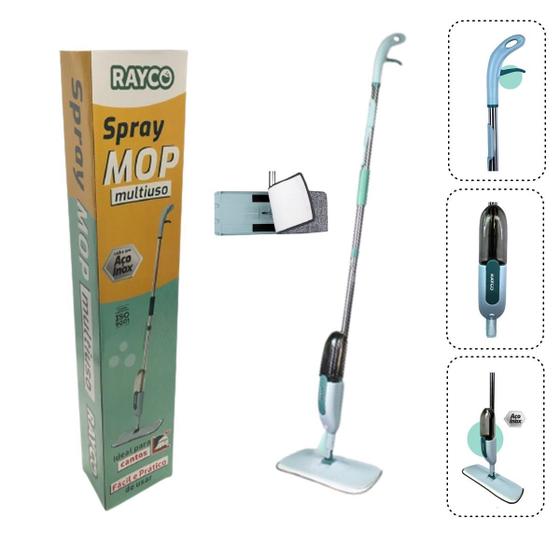 Mop Spray Multiuso Vassoura Com Cabo De Inox Com Refil Menor preço em Mop Spray Multiuso Vassoura Com Cabo De Inox Com Refil