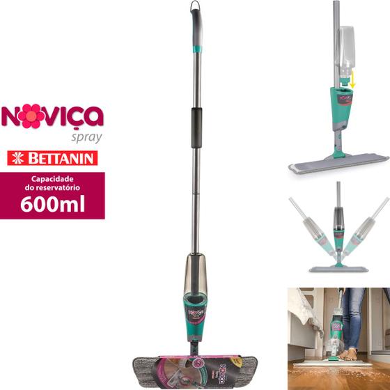 Mop Spray Noviça Bettanin 600ml Rodo Mágico Vassoura Limpa Passa Pano Limpeza Prática Rápida Menor preço em Mop Spray Noviça Bettanin 600ml Rodo Mágico Vassoura Limpa Passa Pano Limpeza Prática Rápida