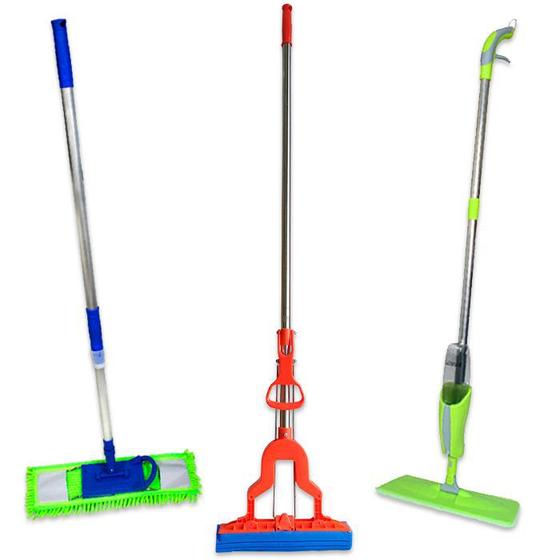 Mop Tira Pó 60 Cm, 1 Rodo Dobrável, 1 Spray Mop Bompack Menor preço em Mop Tira Pó 60 Cm, 1 Rodo Dobrável, 1 Spray Mop Bompack