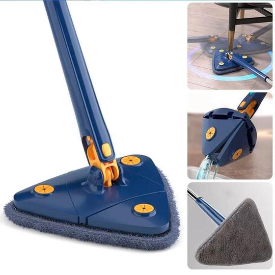 Mop Triangular Mágico Com Sistema De Torção Secagem Rápida - Relet Imagem de Mop Triangular Mágico Com Sistema De Torção Secagem Rápida