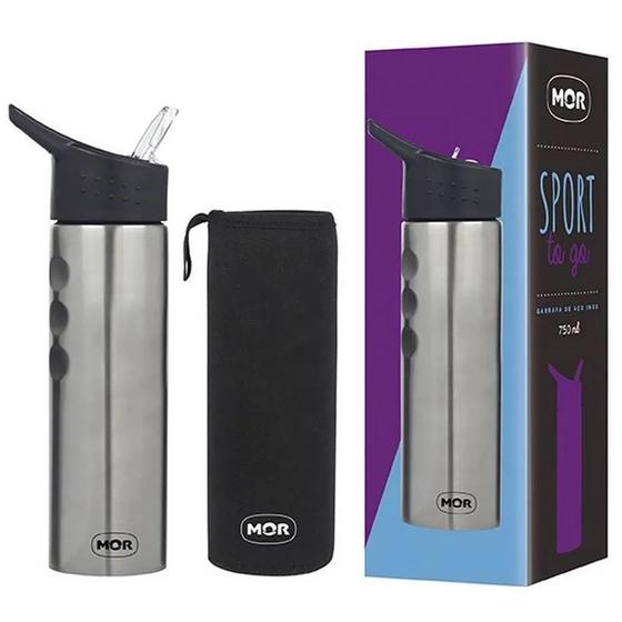 Mor Garrafa De Aguá Aço Inox Com Capa Neoprene 750 Ml Água Academia Menor preço em Mor Garrafa De Aguá Aço Inox Com Capa Neoprene 750 Ml Água Academia