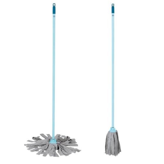 Imagem de Mor Mop Modelo Esfregão Pano Em Microfibra Cabo Com 1,20 Metros Em Ferro Excelente Qualidade.