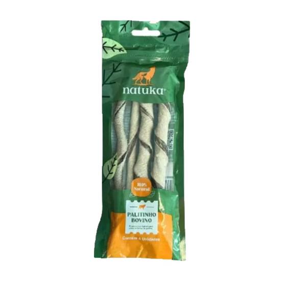 Imagem de Mordedor 100% Natural Pet Palitinho de Couro Bovino 4un para Cachorro Natuka