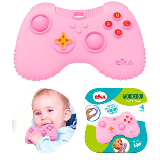 Imagem de Mordedor Bebe Massageador De Gengiva Video Game Rosa Elka Brinquedos