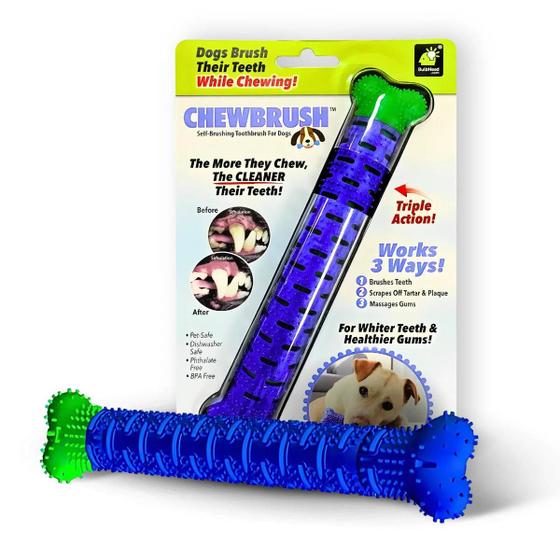 Imagem de Mordedor De Para Pet Osso Resistente Removedor Cães Brinquedo de Super Nylon Dentes Escova Games e Tártaros Chewbrush