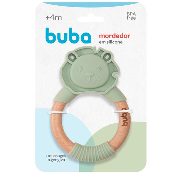 Imagem de Mordedor Leão Em Silicone E Bambu Verde 15650 - Buba