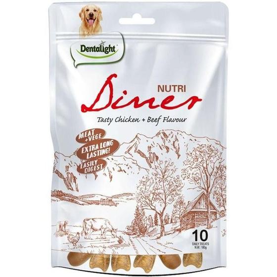 Imagem de Mordedor Natural Dentalight Nutri Diner Frango E Carne 180G