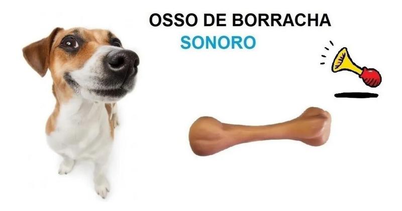 Imagem de Mordedor Osso pet Resistente Cachorro Kit com 2 unidades Borracha