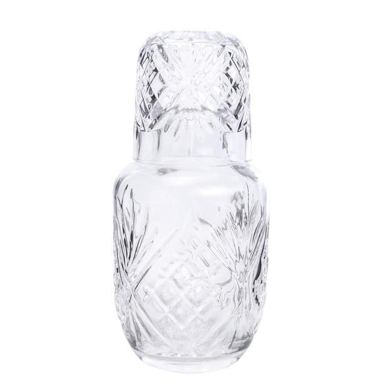 Imagem de Moringa de Vidro Cristal Jarra Decorativa e Copo para Agua