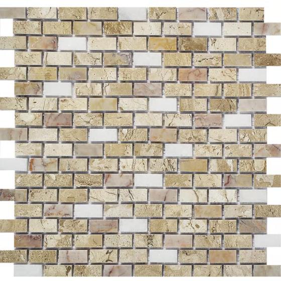 Imagem de Mosaico Travertino Branco E Rosa 30X30