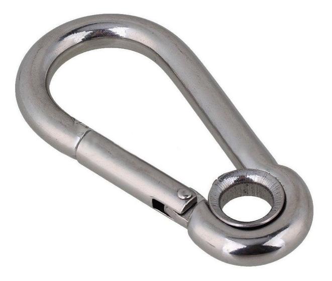 Imagem de Mosquetão Em Aço Inox 5 Mm Com Trava Rápida Carga Max 50kg