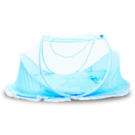 Imagem de Mosquiteiro Berço Portátil Infantil Top Tenda Cercadinho Azul