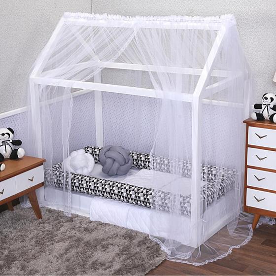 Imagem de Mosquiteiro Para Cama Montessoriana Tule Branco 1,60 X 1,70