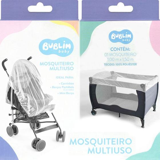 Imagem de Mosquiteiro Portátil Universal Com Elástico, Para Mini Berço, Carrinho, Berço, Bebê Conforto e Cadeira Carro Incomfral