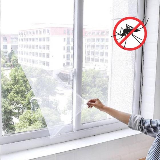 Imagem de Mosquiteiro Tela Para Janela com tiras autocolantes Rede Anti Mosquito Pernilongo Insetos Fácil Instalação